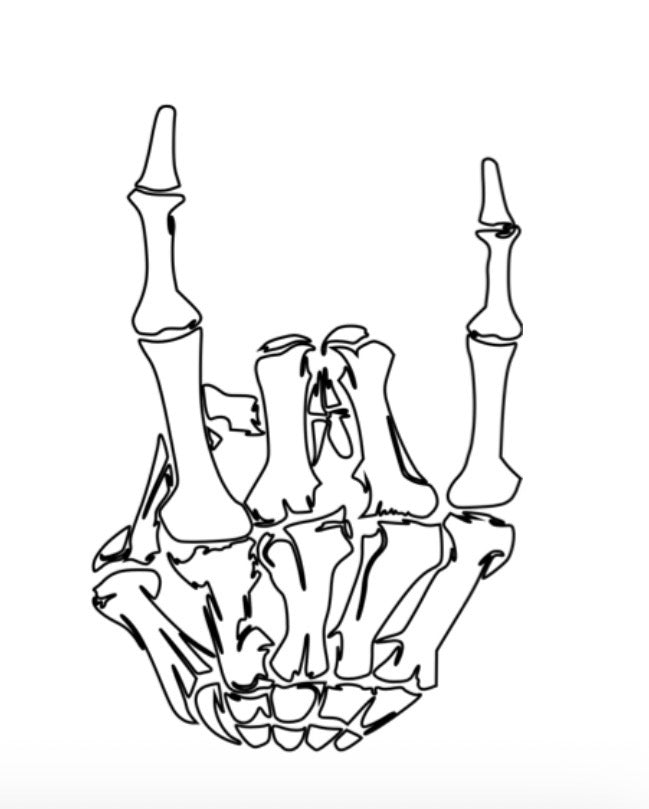 Skeleton Hand "Rock On" Sticker